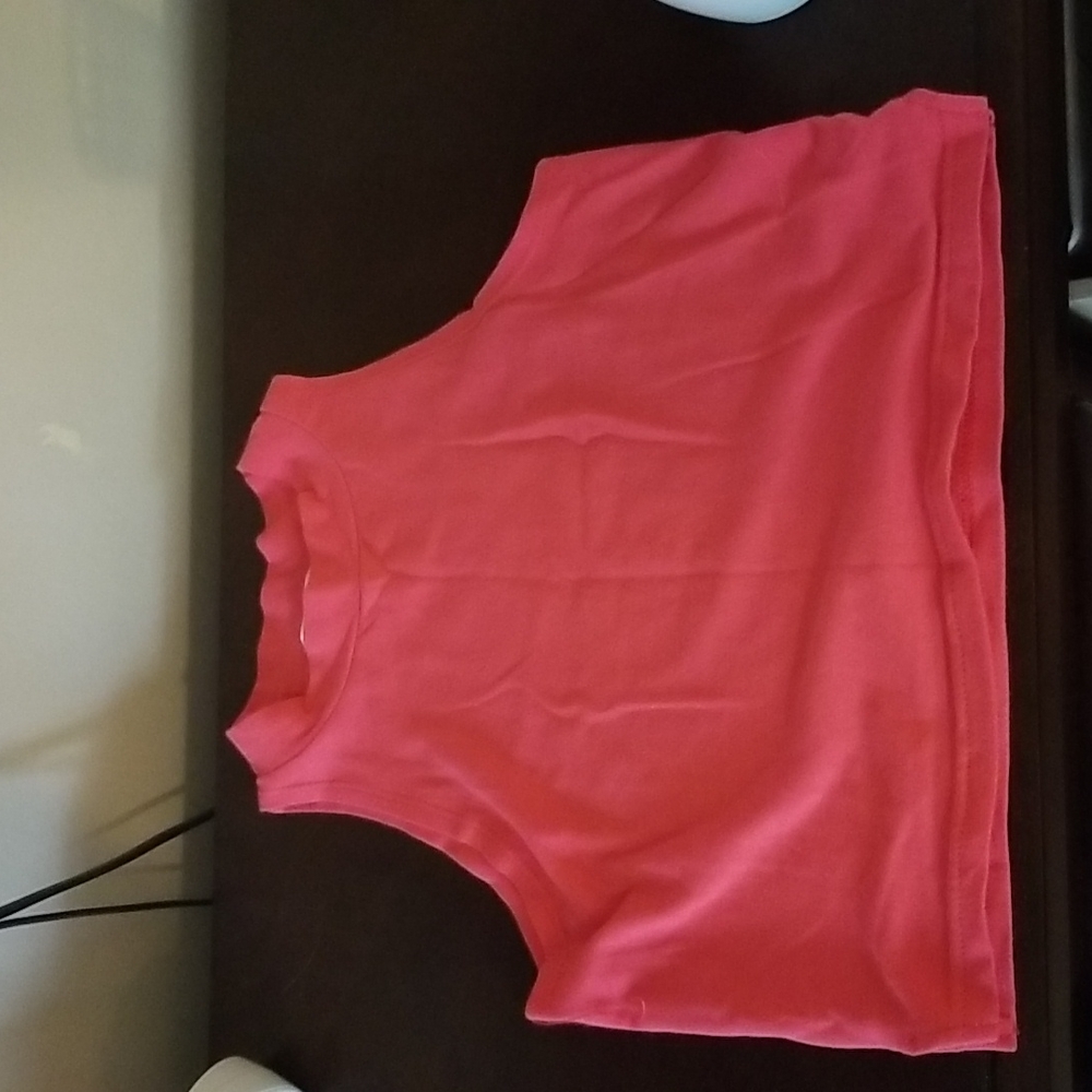 Pink derek heart crop top